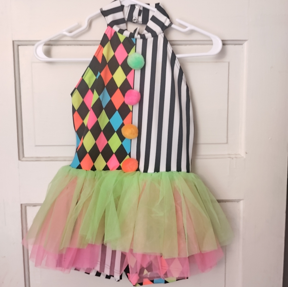 Weissman girls clown dance dress costume. Size LC (14).